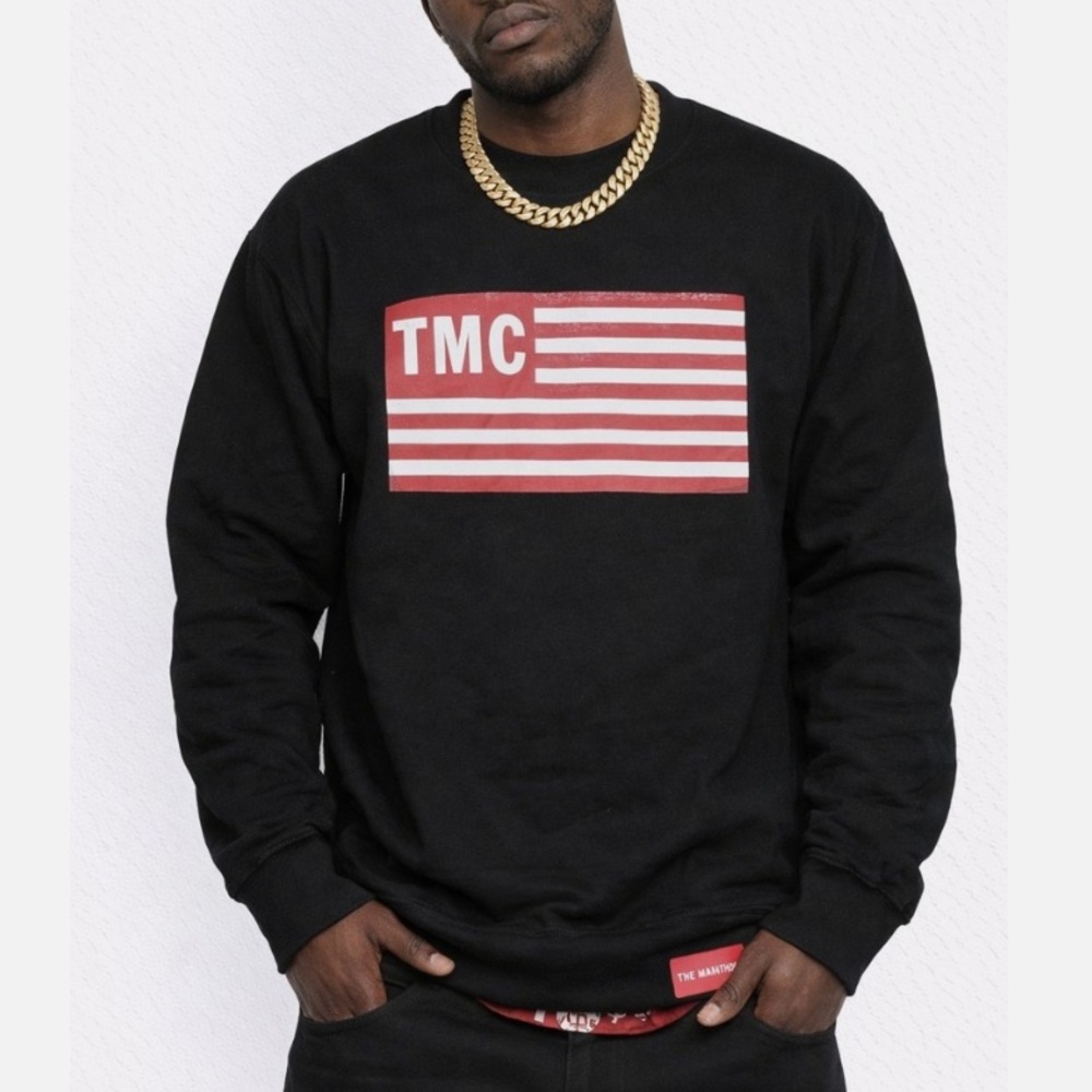 The Marathon Clothing Flag block logo men’s crewneck Sweatshirt black 5XL